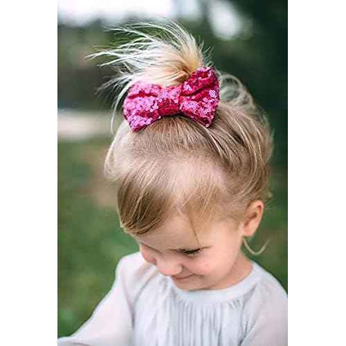 Love Fairy Fashion Bow Hairpin Sequins Hair Clip Multicolor 0ptional for Children and Women (Hot Pink) free