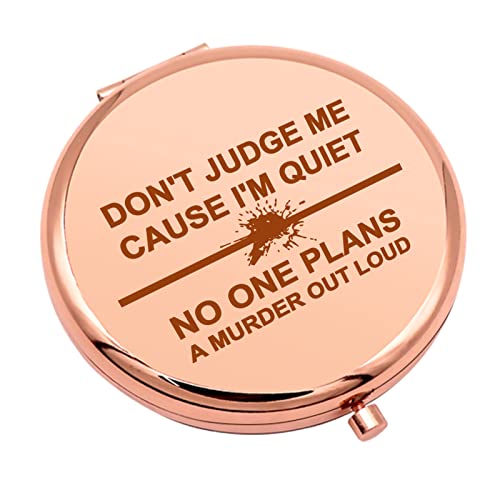 True Crime Lover Gift True Crime Gifts for Women Compact Makeup Mirror Murder Gifts for Women Funny Serial Killer Gift for Friend Folding Makeup Mirror Christmas Birthday
