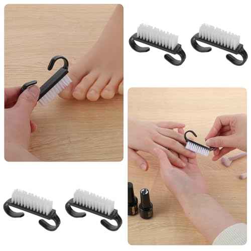 20 PCS Handle Grip Nail Brush Cleaner Black Nail Cleaning Brush Nylon Fingernail Brush Small Nail Scrubber Brush Cleaner Tools for Toes and Nails
