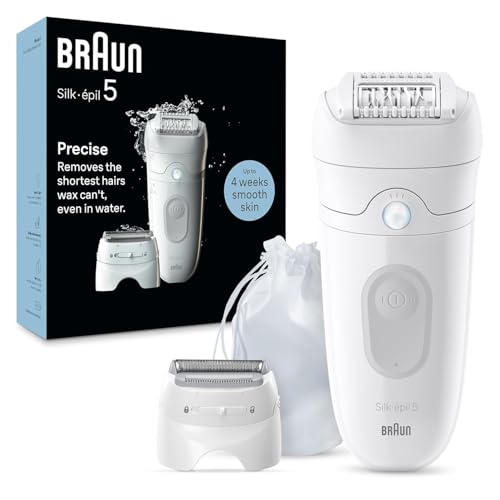 Braun Silk-?pil 5 Epilator, Hair Removal Device, Women Shaver & Trimmer, Wet and Dry, Includes Shaver Head and Trimmer Comb, SE5-041, Grey