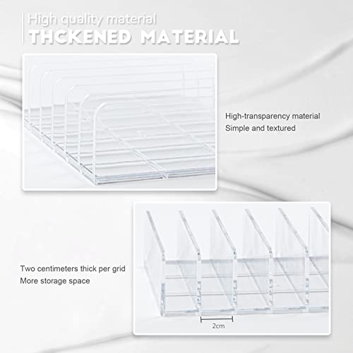 2 Pack Acrylic Makeup Palette Organizer,7 Spaces Plastic Makeup Holder Organizer,Accessories Storage Organizer for Eyeshadow Palettes,Contour Kits,Blush,Clear