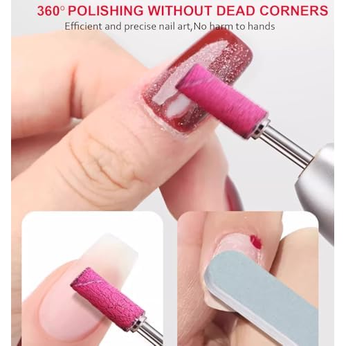 200Pcs Mini Nail Drill Bits Small Sanding Bands for Nail Drill with 3 mm Mandrel Bit, 80 120 180 240 Fine Grit Nail File for Acrylic Nails Gel Manicures and Pedicure (200pcs)