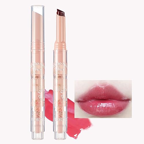 Flortte Jelly Lipstick, Florette Chinese Makeup, Nice to Meet Chu First Kiss Heart Shaped Lipstick Lip Pen, Watery Mirror Clear Nourishing Lip Jelly Makeup, Non-Sticky Plumping Lips (07#)