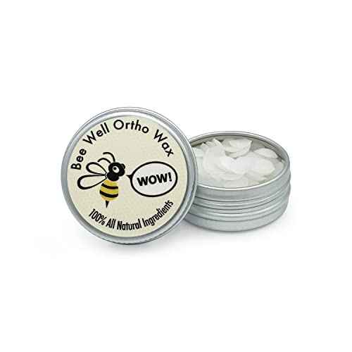 Bee Well Ortho Wax Pure | All Natural Extra Firm Braces Wax | Protect, Prevent & Relieve Orthodontic Braces Discomfort & Mouth Pain | Aluminum Jar | 75 Pieces of Wax for Braces