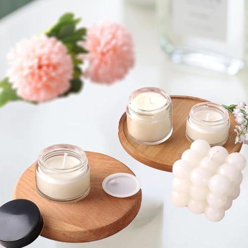 24 Pack 1 oz Round Clear Glass Cosmetic Jars with Inner Liners and Black Lids, Travel Glass Jars, Cosmetic Containers for Lip Balms, Powders, Makeup, Cream, Eyeshadow, Slime, Paint