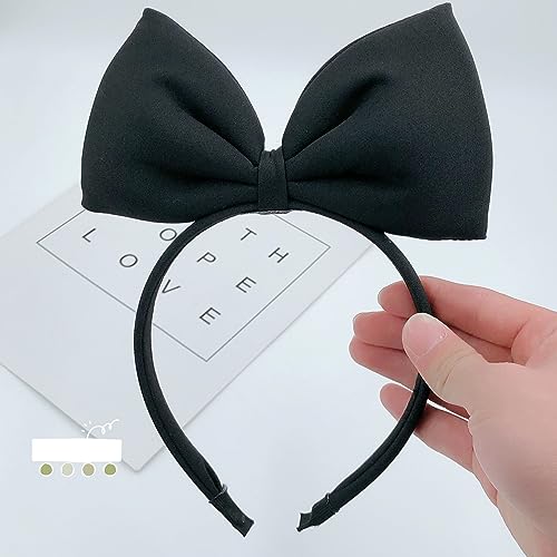 Bow Headbands Headdress for Women and Girls, Perfect Hair Accessories for Halloween Party and Cosplay (Black)