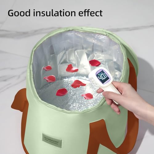25L Collapsible Bucket Foot Bath Basin£¬ Multifunctional Portable Foot Bath Tub Bag with Handles,Travel Outdoor Camping Portable Foot Soaking Spa Bucket (Green)