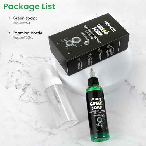 Ultra Concentrated Green Tattoo Soap 4OZ with Foaming Bottle 120ml, Tattoo Soap Tattoo Supplies for Tattoos Piercings, Clean Skin Equipment