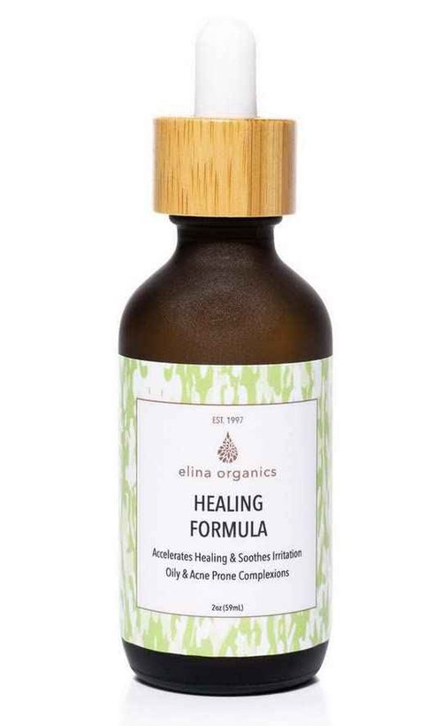 Elina Organics Healing Formula, 2oz – Organic Calming Skin Serum with MSM, Sea Buckthorn & Spirulina – For Acne, Irritation & Redness