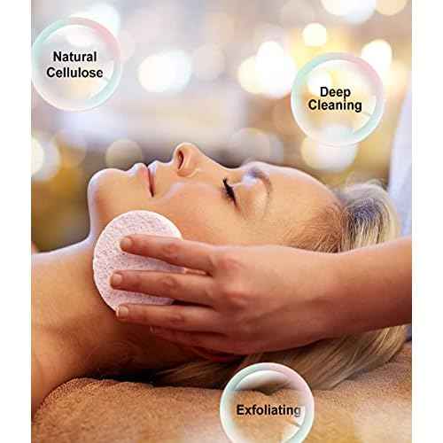 METUUTER 50 PCS Compressed Facial Sponges for Estheticians- 100% Natural Cellulose Face Sponge Professional Cosmetic Spa Sponges for Face Cleansing, Massage, Pore Exfoliating, Mask, Makeup Removal