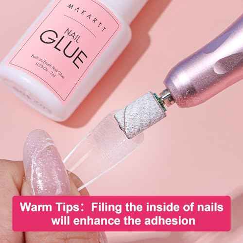 Makartt Super Strong Nail Glue for Press ons: Acrylic Nail Tips-Fake Nails-Salon Quality, Brush On, Quick Dry, Easy Application Durable & Long-Lasting Fast Glue False Nails, Hema Free