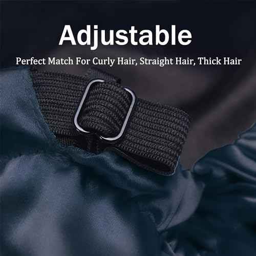 Shower Cap,100% Real Satin Lined Shower Caps,Extra Large Shower Cap for Women Reusable Waterproof,Adjustable Size&Long Hair Bath Caps