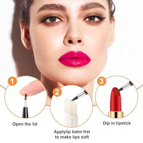 4Pcs Retractable Lip Brush for Lipstick, Travel Lip Brush, Portable Lip Liner Brush, Professional Lip Balm Applicator Lip Makeup Brush with Cap Lip Makeup Tools for Women Lip Gloss