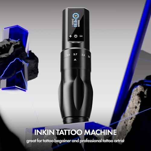 INKin Wireless Tattoo Machine for Beginners, Professional Wireless Tattoo Gun with 7 Adjustable Strokes Length, Tattoo Pen Machine 1600mAh Power Supply for Tattoo Artists