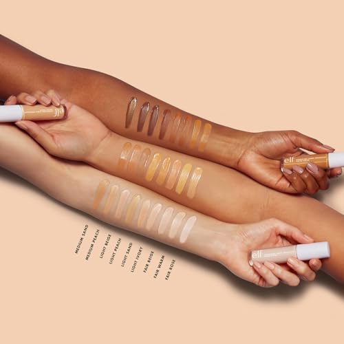 e.l.f. Hydrating Camo Concealer, Covers Blemishes & Under-Eye Circles, Full-Coverage & Delivers A Satin Finish, Vegan & Cruelty-Free, Light Ivory
