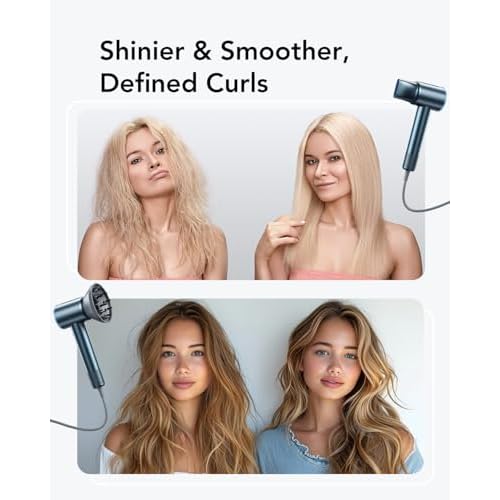 iDOO Hair Dryer with Diffuser for Women, Christmas Gifts, 1500W Blow Dryer for Curly Hair with 110,000 RPM High-Speed & 200 Million Neg Ions, Travel Hairdryer Blowdryer, Secadora de Pelo para Mujer