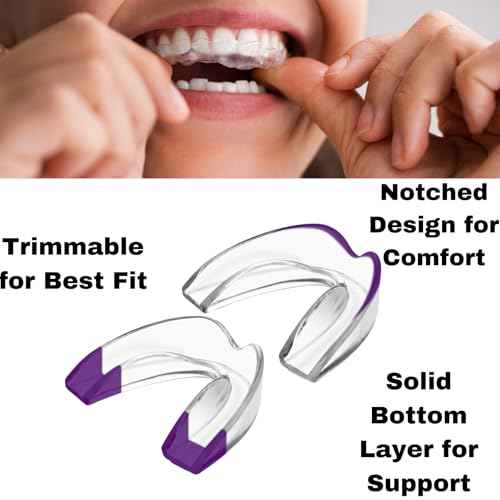 Mouth Guard for Grinding Teeth at Night ? Custom Fit Night Guards for Teeth Grinding with 8 Trimmable Dental Guards and 2 Travel Cases