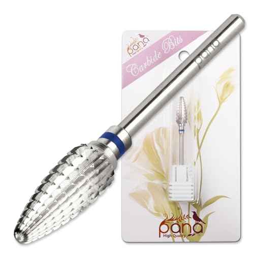 Pana 3/32" Safety Bit Nail Carbide Bit - For Electric Dremel Drill Machine (Medium, Large Cone - Silver)