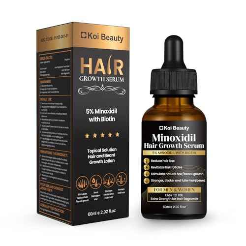 5% Minoxidil Hair Growth for Men and Women, Extra Strength Minoxidil Hair Loss Treatment Serum with Biotin for Faster Stronger Thicker Hair Growth 60ML - For Women Hair, Men Hair & Beard Growth