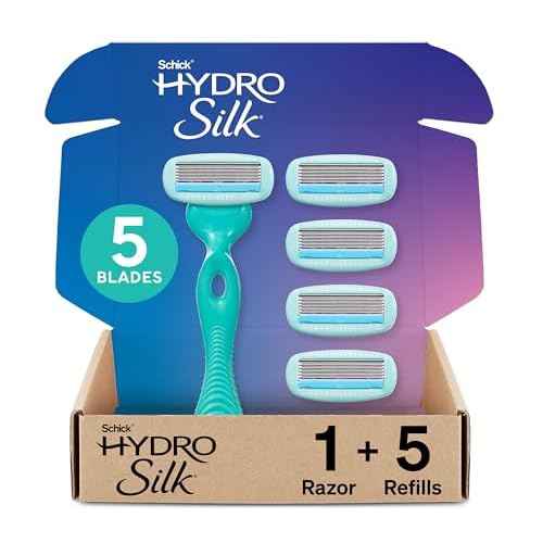 Schick Hydro Silk Ultra Sensitive Razor for Women | Womens Razor for Sensitive Skin, 5 Blade Razors for Women, Womens Razors for Shaving, Includes 1 Handle & 5 Refills