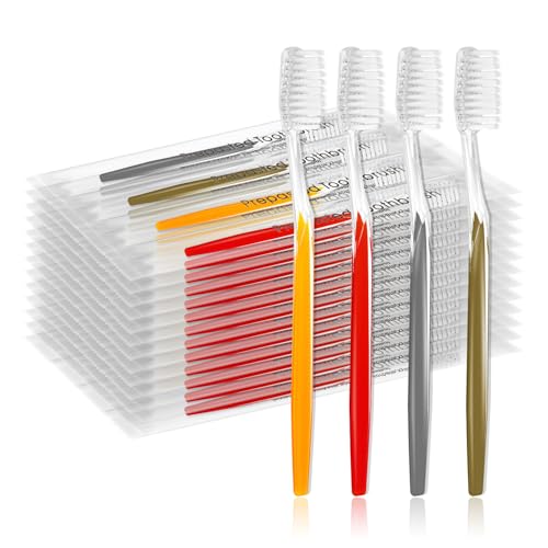 500pcs Prepasted Disposable Toothbrushes Bulk Individually Wrapped Pre Pasted Soft Bristle Tooth Brush Set Travel Toothbrushes for Homeless Gift Hotel Camping Travel