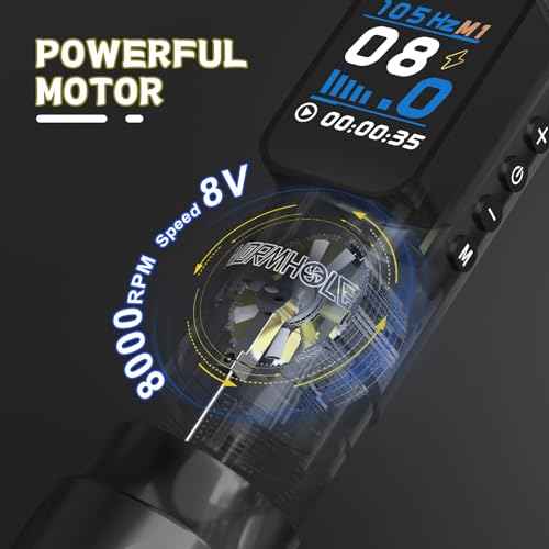 Wormhole Tattoo Kit Wireless Tattoo Gun Kit 1,500mAh Tattoo Power Supply, Smart LED Digital Display Xtreme Tattoo Ink 20 PCS Tattoo Cartridge Needles Complete Tattoo Machine Kit for Artist