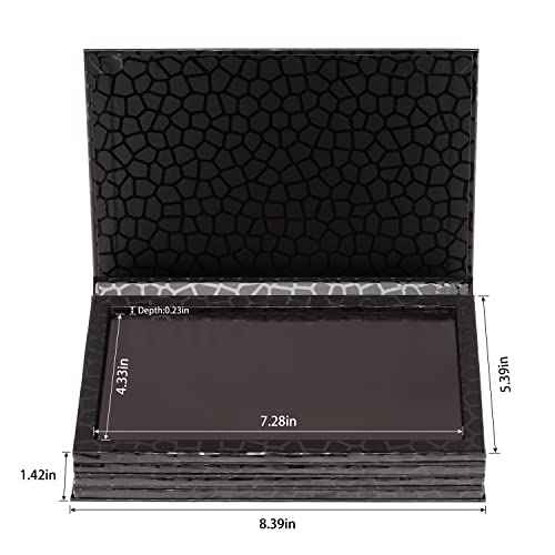 Allwon 4-Layer Book Shaped Magnetic Palette Large Empty Makeup Palette Storage Box for Eyeshadow Lipstick Blush Powder (Black)