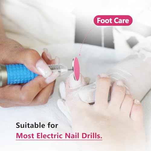 80pcs Sanding Paper Discs with Metal Nail Drill Bit 25mm Foot Drill Replacement Sanding Discs #80#150#240 Grits for Nail Drill Bit, PedicureTools, Foot Files Remover Dead Skin