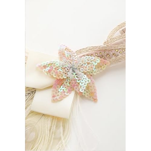 BABEYOND 1920s Flapper Headband Peacock Feather Headpiece Gatsby Accessories for Women Sequined Showgirl Headpiece