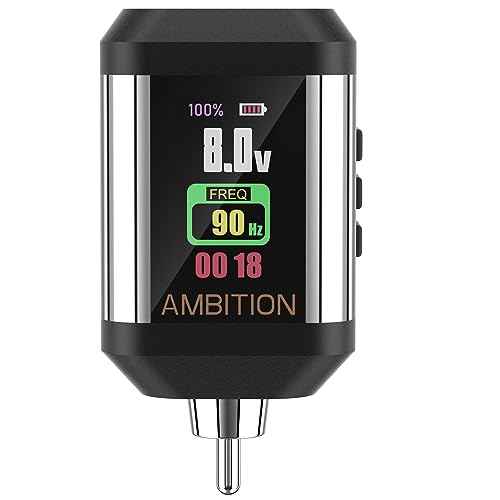 Tattoo Power Supply - Ambition Korall Tattoo Battery Pack 2200mAh Mini Portable RCA Color LED Digital Display for Rotary Tattoo Machine