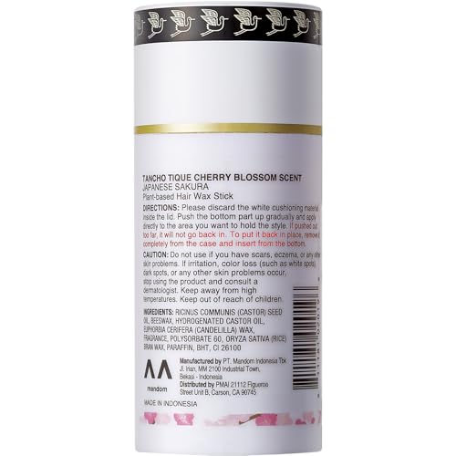 GATSBY Tancho Hair Styling Wax Stick Japanese Cherry Blossom Scent 3.5 ounce (100 grams) All Hair Types, Special Edition High-Grade Plant-based Pomade Tique Mandom Japan