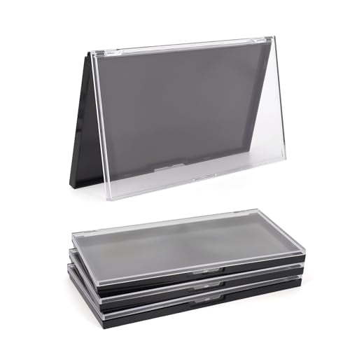 Magnetic Makeup Palette with Clear Top, 3Pack Empty Eyeshadow Pan Dispensing Storage Box with 60Pcs Adhesive Metal Stickers for DIY Cosmetics Lipstick Blush Powder-7.71¡±X4.33¡±Palette