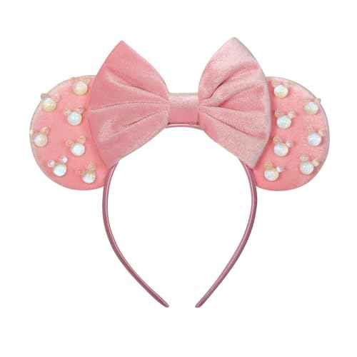 Eissya Minnie Ears Headband, Fashion Headband, Hairtie (Pink-Pearl, Medium)