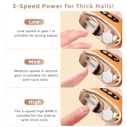 Electric Nail Clippers, 3 in 1 Rechargeable Electric Polishing Automatic Nail Clipper Trimmer with LED Light, Debris Storage, Fingernail Toenail Trimmer