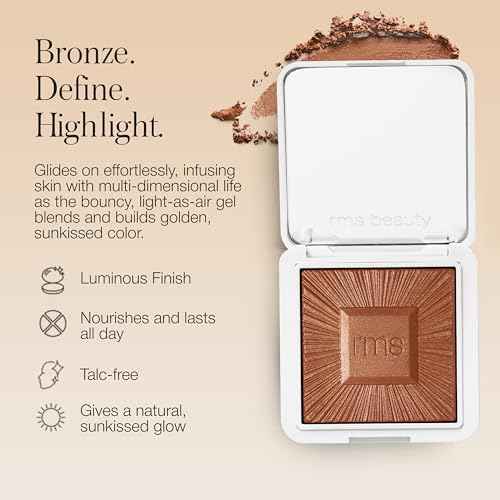 RMS Beauty Redimension Hydra-Bronzer Cream Bronzer & Highlighter | Hydrating Lightweight Formula | Medium Shade for Natural Glow & Sculpted Contour