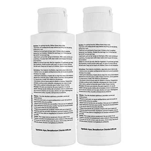 INVERNESS After Piercing Ear Care Solution 4 Oz 2-Pack ? Gentle Piercing Care For Newly Pierced Ears