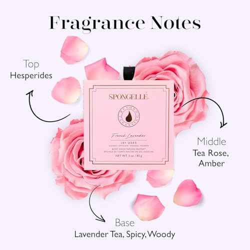 Spongelle Wild Flower Buffer Body Scrubber Bundle with Box | Bath & Shower Loofah for Women | Exfoliator with Body Wash Infused | 14+ uses (Beach Grass, French Lavender, Freesia Pear)