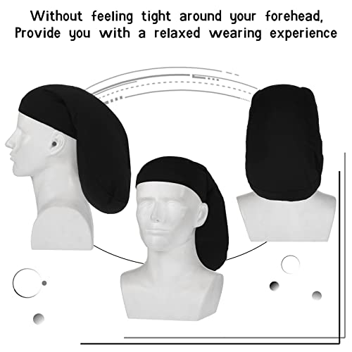 4 Pieces Unisex Dreadlock Cap Long Hair Dreads Head Wrap Sleeping Cap Hair Accessories Sleep Bonnet for Men Women