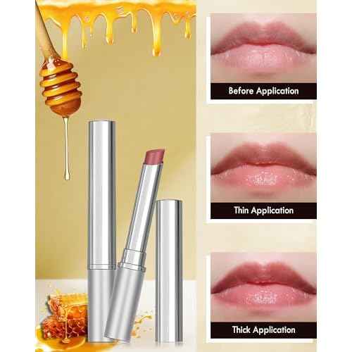 Tinted Lip Balm-2Pcs Pink Color Honey Hydrating Lip Tint Moisturizer,Shiny Honey Lip Care Balm for Dry Lip, Moisturizing Sheer Lip Gloss Lip Treatment,Thanksgiving Lip Makeup Gift for Women Girl
