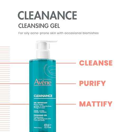 Av?ne Cleanance Cleansing Gel Soap Free Cleanser for Acne Prone, Oily, Face & Body, Alcohol-Free