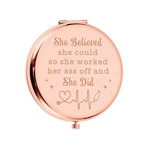 ZZP Nurse Practitioner Gifts for Women, LPN Student Must Haves, Compact Mirror, She Believed She Could So She Worked, Nurse Accessories for Work Medical Assistant Nursing Essentials RN Gifts