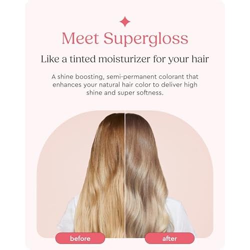 Glaze Supergloss Color Conditioning Gloss ? Hydrating Semi-Permanent Color Hair Gloss & Shine Boost ? Color Depositing Mask - Vegan, Cruelty-Free ? 6.4 Fl Oz - Vanilla Lights - Cool Blue Toner