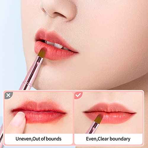 Unaone [2 Pack] Lip Brush for Lipstick, Retractable Lip Brushes, Dual-ended Makeup Brush for Lipstick Lip Gloss, Include Lid