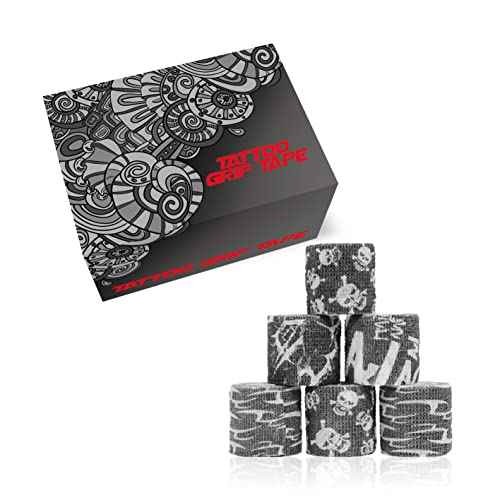 Tattoo Grip Tape Wrap Cover - 24Pcs Tattoo Machine Wrap 2" x 5 Yards Tattoo Machine Tape Cohesive Elastic Bandage Rolls Self-Adherent Tape for Tattoo Machine Grip Tube Accessories Sports Tape