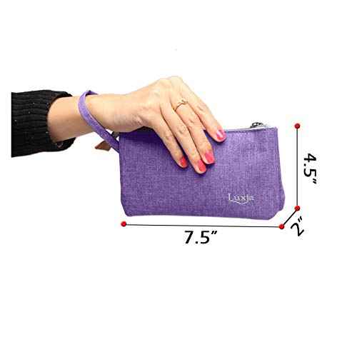 LUXJA Essential Oil Carrying Bag - Holds 9 Bottles (5ml-15ml, Also Fits for Roller Bottles), Portable Organizer for Essential Oil and Small Accessories, Purple