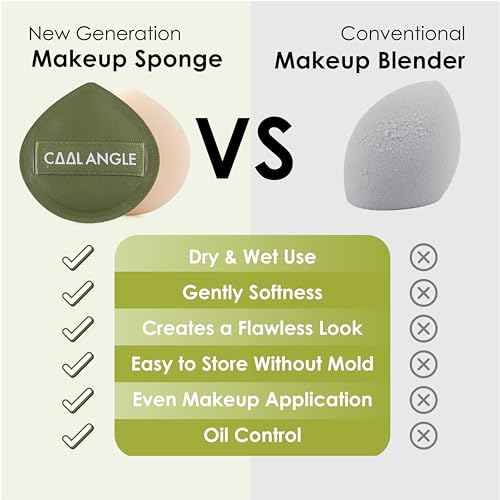 5Pcs Makeup Sponge For Foundation Concealer And Powder, Latex Free Blender Sponge For Natural And Easy Makeup Soft Long-lasting And Beginner-friendly, Green, Medium
