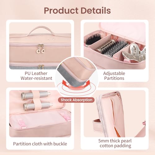 Travel Carrying Case for Shark Flex Style, Double Layer Storage Case for Shark SpeedStyle Hair Dryer Attachments,Portable Storage Organizer Bag for Shark Flexstyle/Dyson Airwrap Styler