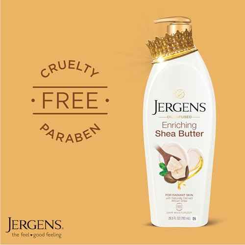Jergens Shea Butter Hand and Body Lotion, Deep Conditioning Moisturizer, 3X More Radiant Skin, with Pure Shea Butter, Dermatologist Tested, 26.5 Oz
