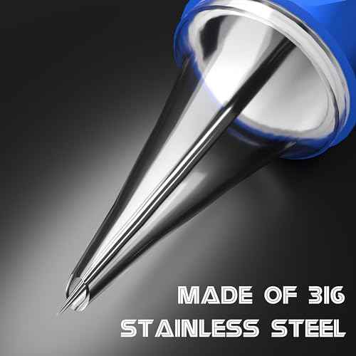 50Pcs Tattoo Cartridge Needles Assorted Mixed Size #12 Standard Round Liner Shader Curved Magnum -5Pcs Each of 3RL 5RL 7RL 9RL 5RS 9RS 9M1 15M1 9RM 15RM with Membrane Safety Cartridges for Tattoo Gun