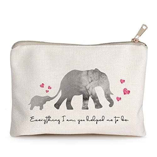 Elephant Mother and Baby Cosmetic Bag Gift Mom Birthday Gift Mother¡¯s Day Gift from Son or Daughter Cute Elephant Gift Baby Shower Gift Makeup Bag